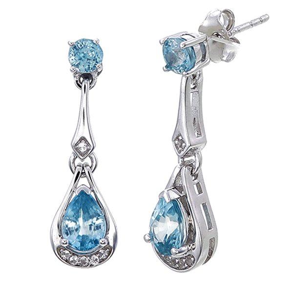 earrings zircon blue gemstone 