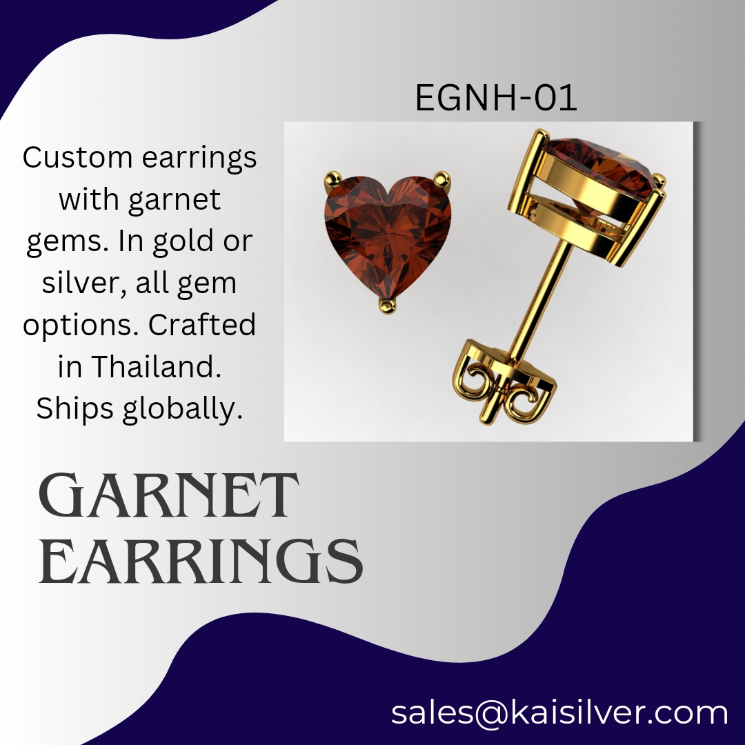 gold or silver earrings gemstone garnet
