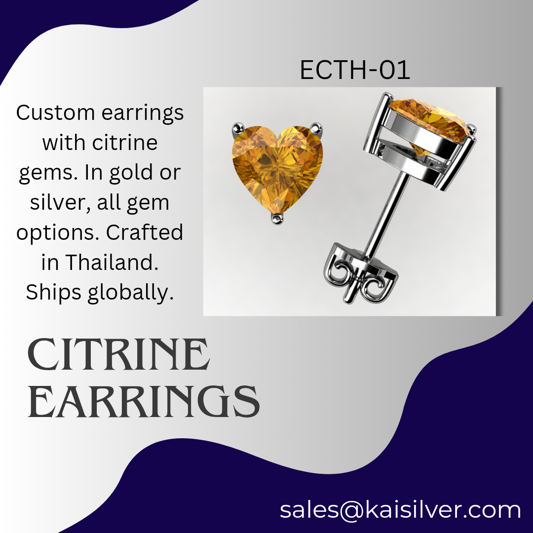 gemstone stud earrings custom made citrine
