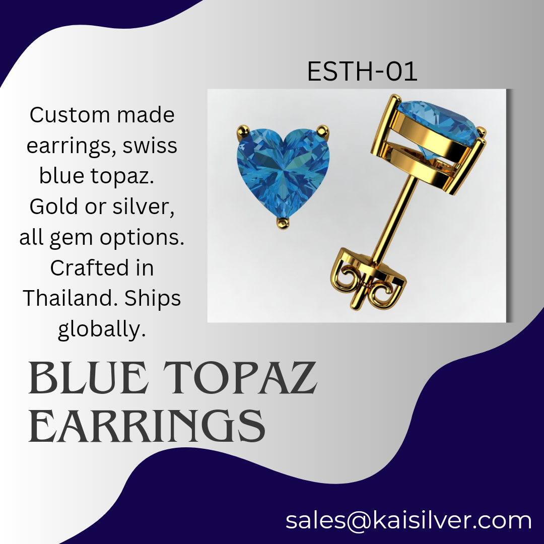 earrings custom swiss blue topaz
