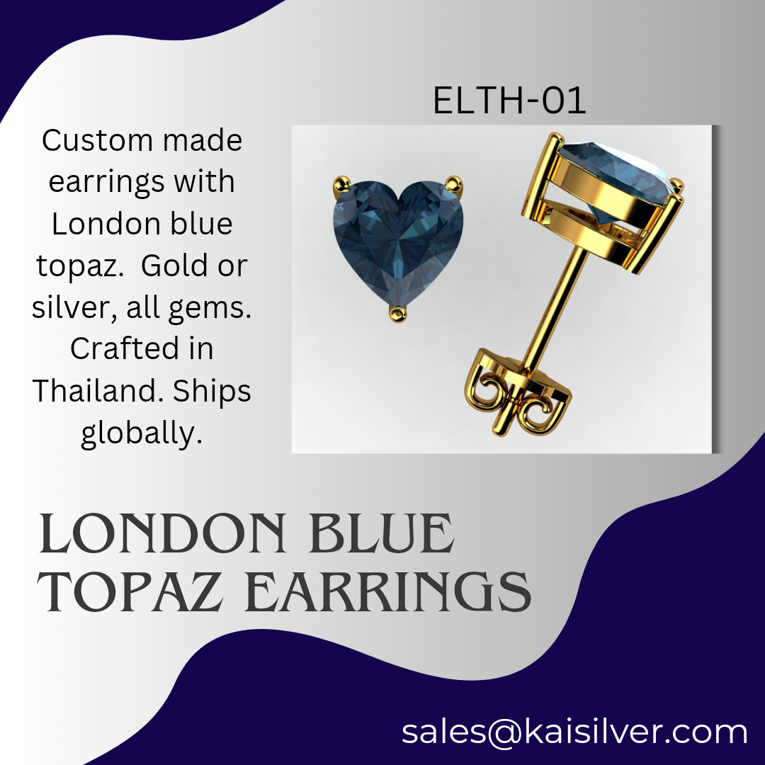 topaz earrings gold or silver studs