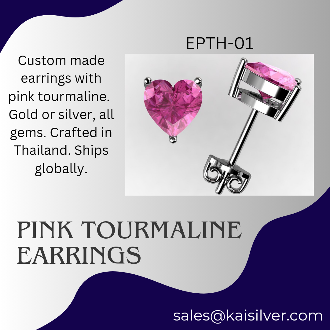 pink tourmaline gold or silver rings 