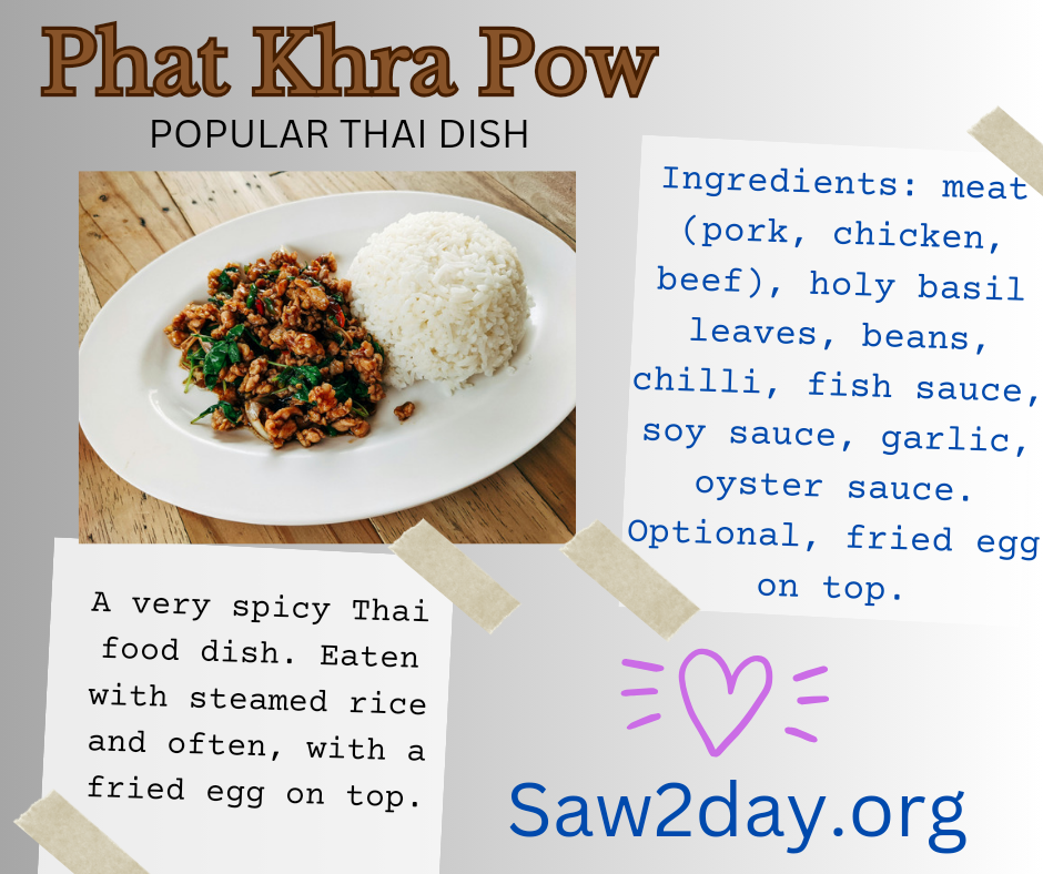 cooking thai food phat khrap pow