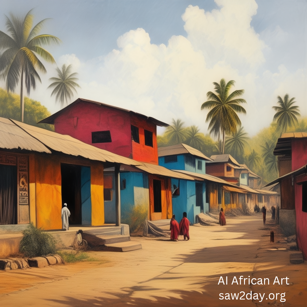 africa village life art