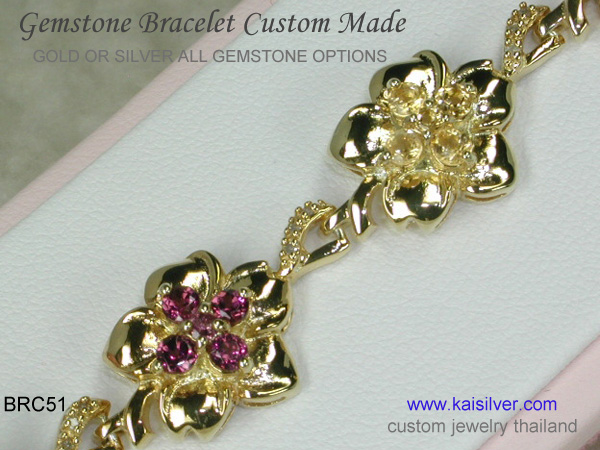 made to order gemstone bracelet silver or gold