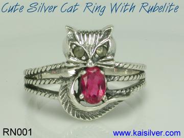 rubelite cat ring