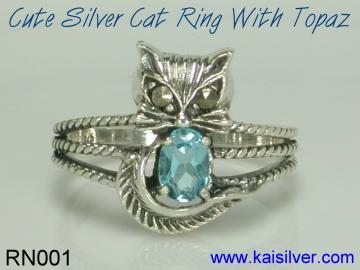 topaz cat ring kaisilver