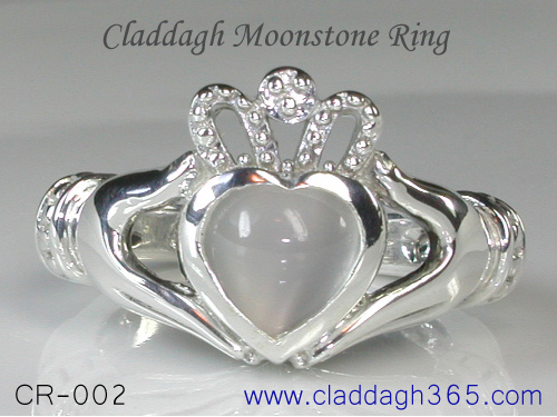 claddagh moonstone ring