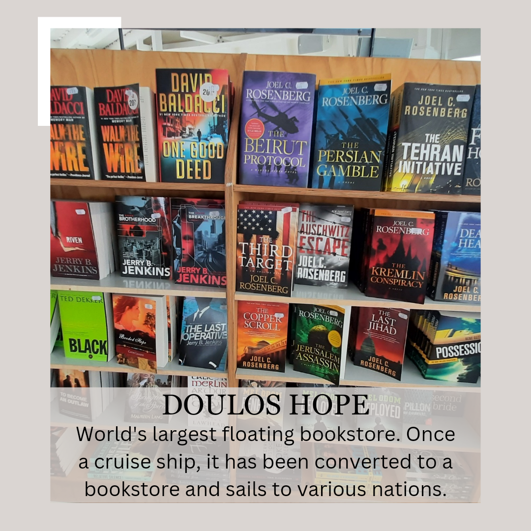 novels sell on doulos hope ship bookstore