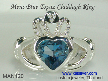 men's white gold claddagh ring