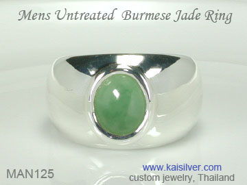 green jade stone ring men's 