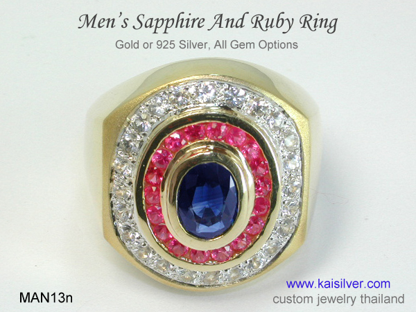 gem stone ring men's 