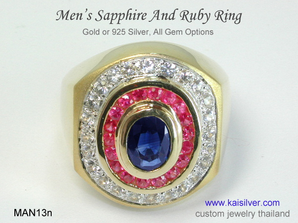 gem stone ring men's