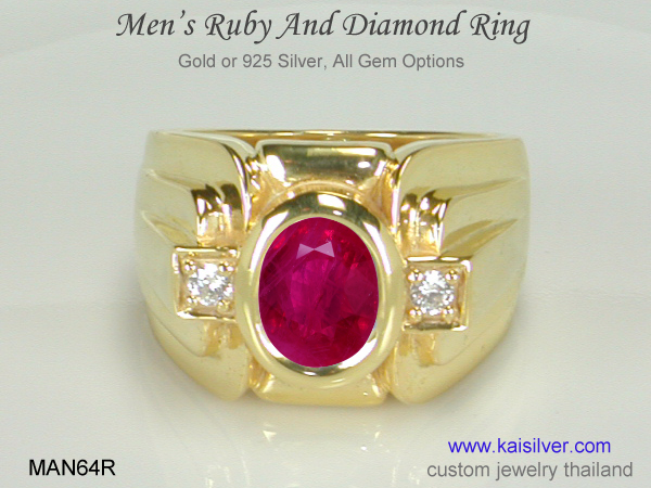 men's ruby gemstone ring