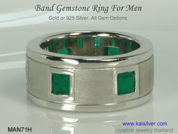 white gold band for men