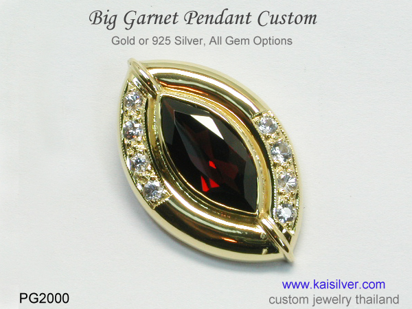 gemstone pendant gold silver 