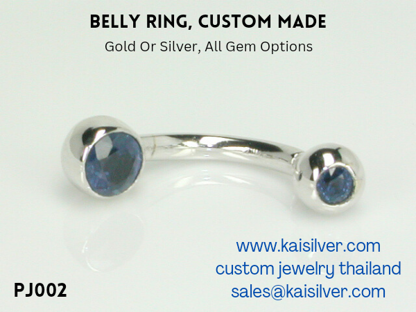 belly ring gold custom