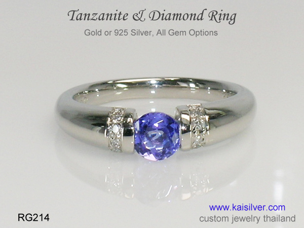 white gold tanzanite ring engagement