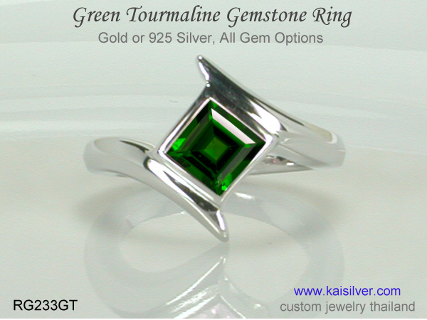ring with green gemstone