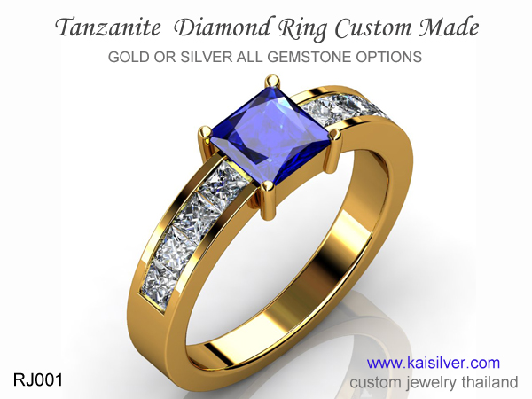 tanzanite diamond ring mens